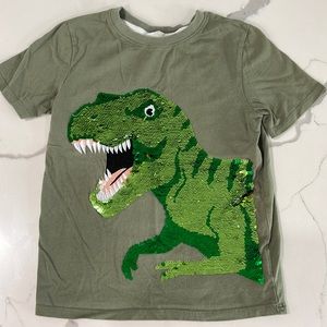 Dinosaur sequin reversible T-shirt